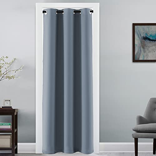 Doorway Curtain Blackout Closet Door Curtain Room Divider Window Treatment Curtain for Bedroom Thermal Insulated Privacy Drape Soundproof Grommet (42"W x 80"L (Pack of 1) / Stone Blue)