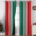 Red and Green Ombre Blackout Curtains 52Wx84L 2 Panels (Green and Red / 52"W x 84"L (Pack of 2))
