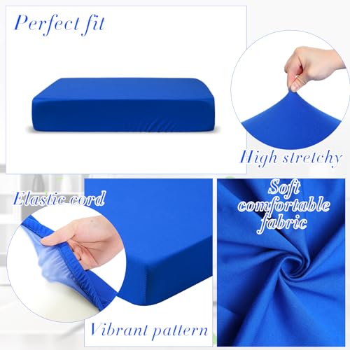 4 Pcs Stretch Cushion Covers (Royal Blue / Seat Cover)