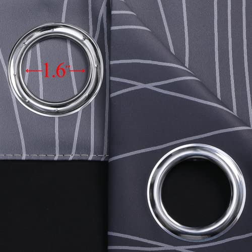 Black and Greyish White Ombre Blackout Curtains for Bedroom 52x90 Inch Long (Black and Greyish White / 52"W x 90"L (Pack of 2))
