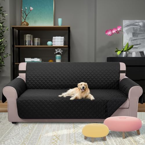 Large Sofa Cover Reversible Couch Cover for Dogs (Black/Black / 78"sofa Xl - Xl Large)