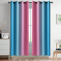 Ombre Pink and Blue Curtains for Bedroom (52"W x 72"L (Pack of 2) / Pink and Blue)