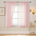 Blush Sheer Curtains 63 Inch Length 2 Panels (42"W x 63"L (Pack of 2) / Blush Pink)
