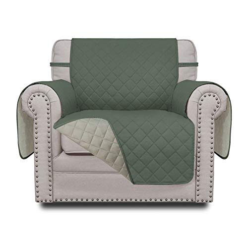 Reversible Couch Cover (Greyish Green/Beige / Small Chair)