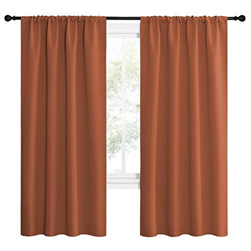 Blackout Curtains and Drapes (Burnt Orange / 42"W x 72"L (Pack of 2))