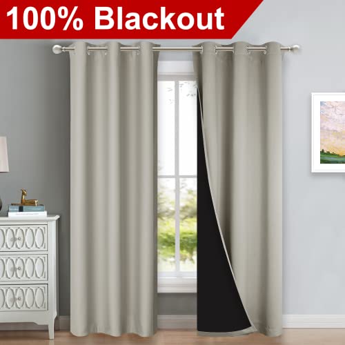 Natural Blackout Curtains 80 inches Long (Natural / 42"W x 80"L (Pack of 2))
