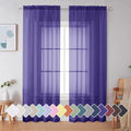 Purple Sheer Curtains 84 Inches Long 2 Panels for Living Room (Purple / 42"W x 84"L (Pack of 2))