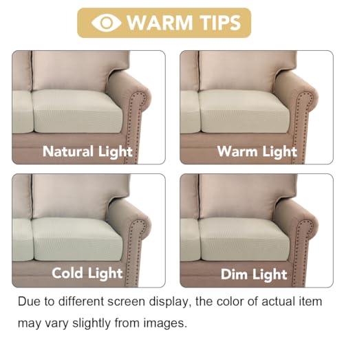 Super Stretch Individual Seat Cushion Covers Sofa Covers Couch Cushion Covers Slipcover Sets Thick Jacquard Textured Twill Fabric (Island Fossi / 1 Cushion Chair)