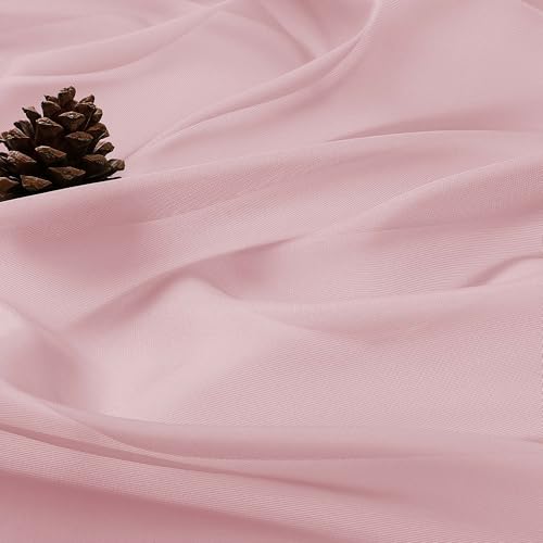 Blush Sheer Curtains 72 Inch Long 2 Panels for Living Room 59" Wide (Blush / 59"W x 72"L (Pack of 2))