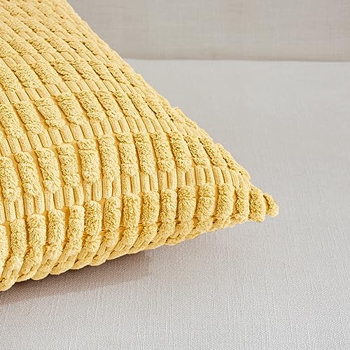 4 Packs Decorative Throw Pillow Covers for Living Room Couch Bed (18" x 18" (Pack of 4) / Yellow)