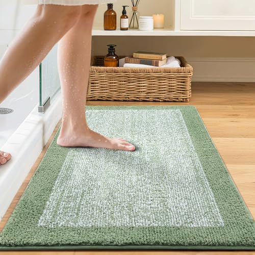 36x24 Large Bathroom Rugs Non Slip Washable (Green / 2' x 3' (Rectangular))