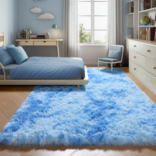 Area Rugs for Boys Bedroom Living Room (Sky Blue / 4' x 6' (Rectangular))
