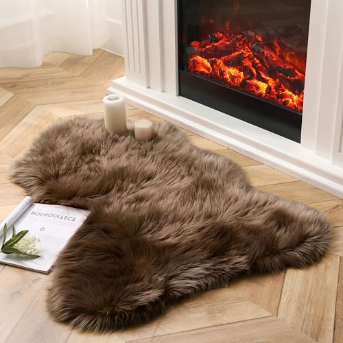 Ashler Faux Fur Rug (2 x 3 ft / C-dark Coffee)