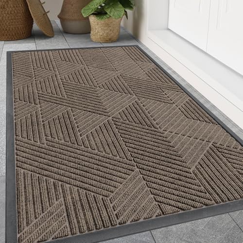Front Door Mat Outside Entrance (Mixed Khaki / 47" X 32")