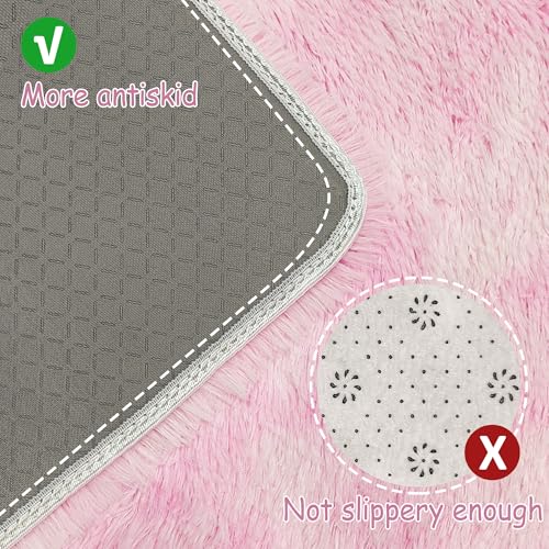 Small Area Rug for Bedroom 2x3ft Mini Tie (Tie-dyed Pink / 2' x 3' (Rectangular))