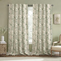 Sage Green Boho Floral 100% Blackout Curtains 96 Inch 2 Panels (Sage Green / 52"W x 96"L (Pack of 2))