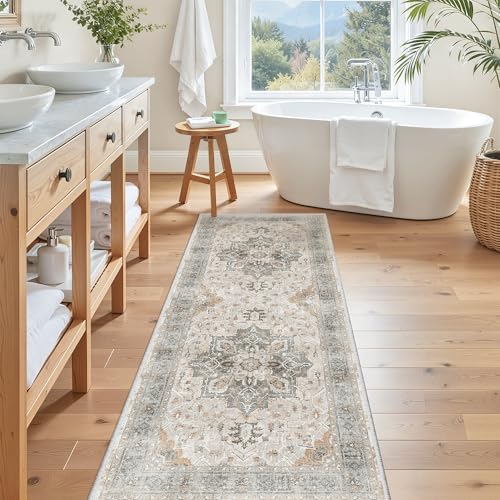 Hallway Runner Rug 2x5 Washable Entry Rugs Soft (Light Taupe Brown / 2' x 5' (Runner))