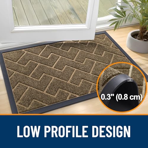 Front Door Mat Outside 59x34 (Brown / 59" x 34")