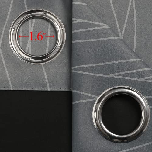 Grey and Greyish White Ombre Blackout Curtains for Living Room 84 Inch Long (Grey and Greyish White / 52"W x 84"L (Pack of 2))