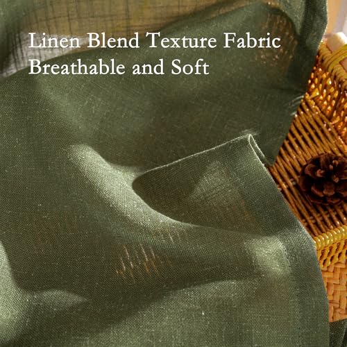 Living Room Curtains 90 Inches Long Farmhouse Light Filtering Privacy Curtain Drapes for Patio Door (50"W x 90"L (Pack of 2) / Olive Green-new)