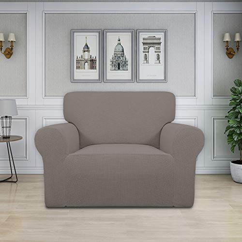 Stretch Oversized Chair Slipcover with Arm Washable Taupe (Small-XL Chair / Taupe)