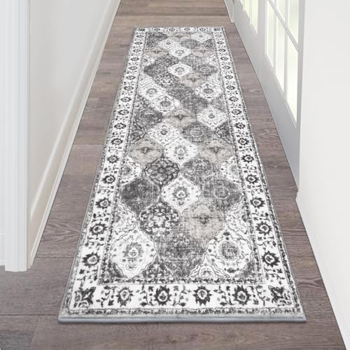 HEBE Hallway Runner Rug 2'x6' (Multi-grey / 2' x 6' (Rectangular))