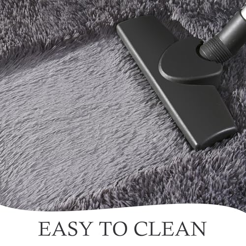 Soft Runner Rugs for Bedroom Living Room Plush Fluffy Rugs 2x6 (Coal Grey / 2' x 6' (Runner))