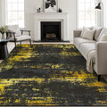 9x12 Area Rug Living Room (Dark Black Gold / 9' x 12' (Rectangular))