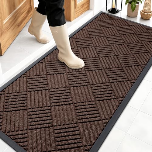 Front Door Mat Outside Entrance 59x23 (59" X 23" / Brown Diamond)