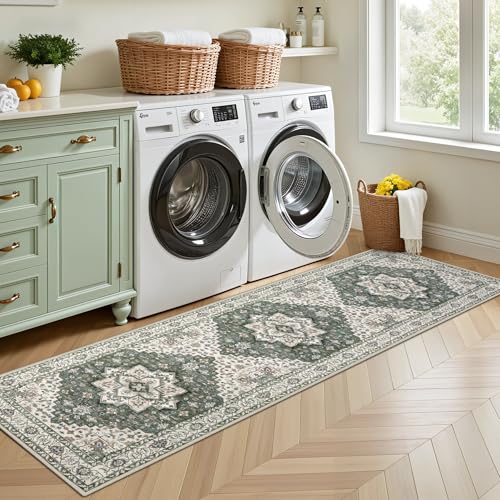 Hallway Runner Rug (Green Ivory / 2'6" x 8' (Runner))