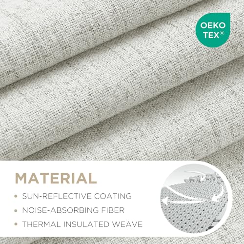 Linen Blackout Curtains for Bedroom (White / 100"W x 108"L (Pack of 1))