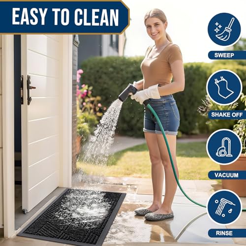 Front Door Mat Outside Entrance (Black / 71" X 47")