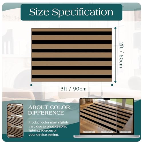Front Door Mat Indoor Outside Entrance 2x3 Black Tan Striped Rug (Striped - Black / Tan / 2' x 3' (Rectangular))