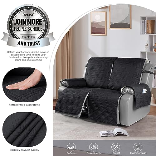 100% Waterproof Oversized Loveseat Recliner Cover (Black / 2 Seater Oversized)