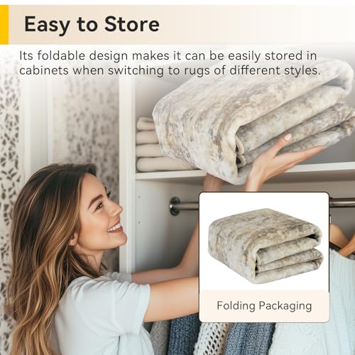 Washable 2'x3' Abstract Area Rug for Living Room Neutral Brown (Gray/Neutral Brown / 2' x 3' (Rectangular))