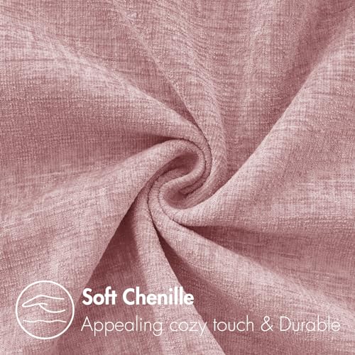 Soft Chenille Throw Pillow Covers Blush Pink 18x18 Inch Pack of 2 (18" x 18" (Pack of 2) / Blush Pink)