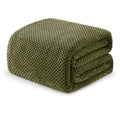 Soft Waffle Fleece Bed Blanket King Size (Olive / 90x104 in)