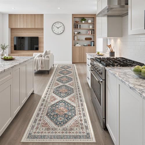 Hallway Runner Rug 2'6''x14' Kitchen Runners Vintage (Navy Blue / 2'6" x 14' (Runner))