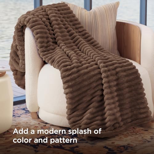 Soft Brown Throw Blanket for Couch Decor Gifts 50"x60" (Brown / Throw)