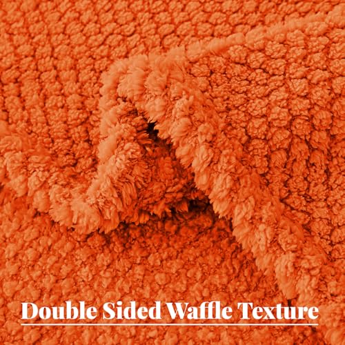 Soft Fleece Twin Size Bed Blanket (Burnt Orange / Twin(60x80 In))