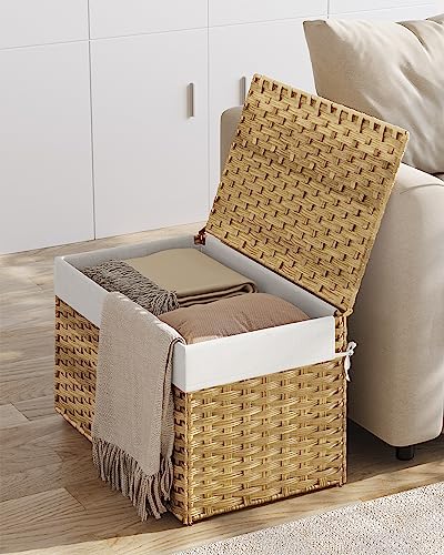 Woven Storage Basket with Lid (105 L / Natural)