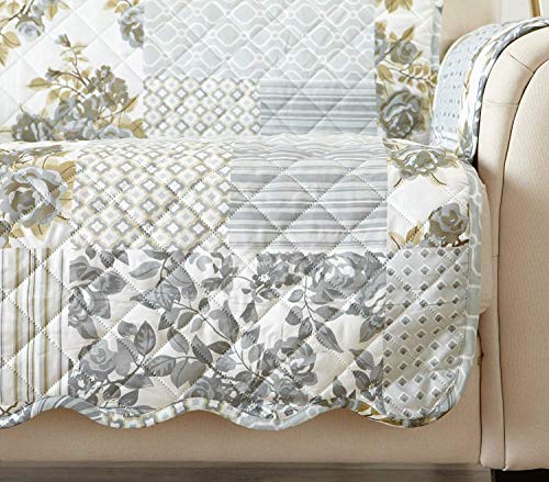 Reversible Patchwork Sofa Cover (Sofa / Patchwork - Grey)