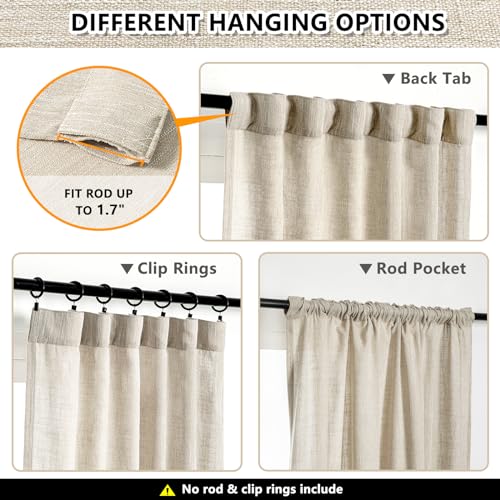 Curtains for Kitchen Windows (50"W x 63"L (Pack of 2) / Taupe)