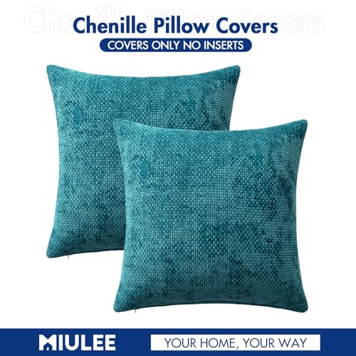 Decorative Couch Throw Pillow Covers 18x18 Inch Coastal Teal 2 Pack (18" x 18" (Pack of 2) / Teal)