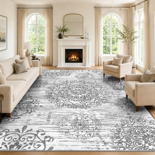 HEBE Area Rug for Living Room 6'x9' (Grey / 6' x 9' (Rectangular))