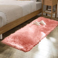 Pink Faux Sheepskin Fluffy Fur Rugs for Bedroom Machine Washable Fuzzy Area Rugs for Living Room Runner Rugs for Hallway 2x6 (2' x 6' (Runner) / Pink)
