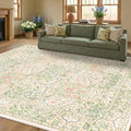 Beige Green 6x9 Washable Area Rugs for Dining Room (Garden Green / 6' x 9' (Rectangular))