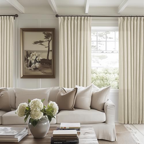 60 Inch Width 108 Inches Long Linen Pinch Pleat Curtains 1 Panel (Linen / 60"W x 108"L (Pack of 1))