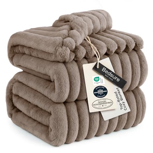 Soft Queen Size Blanket for Bed Light Brown 90"x90" (Light Brown / Queen)