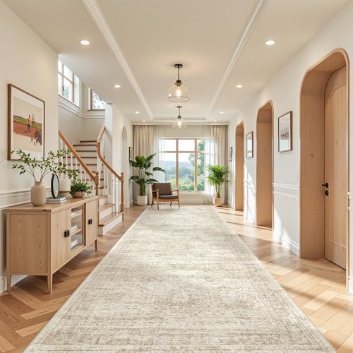 4x12 Runner Rug Non Slip (Beige/Ivory / 4' x 12' (Runner))